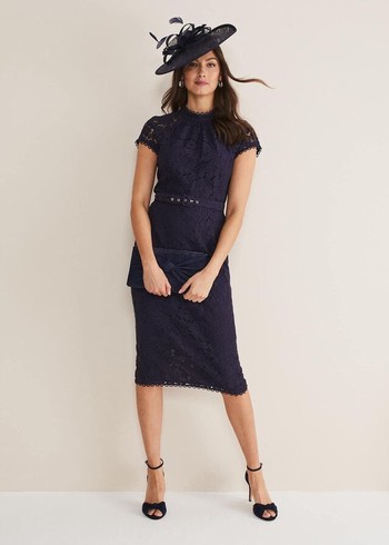 Phase Eight Aurora Lace Dress Navy USA | 7825301-SP